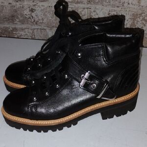 Marc Fisher Black Leather Ankle Boots